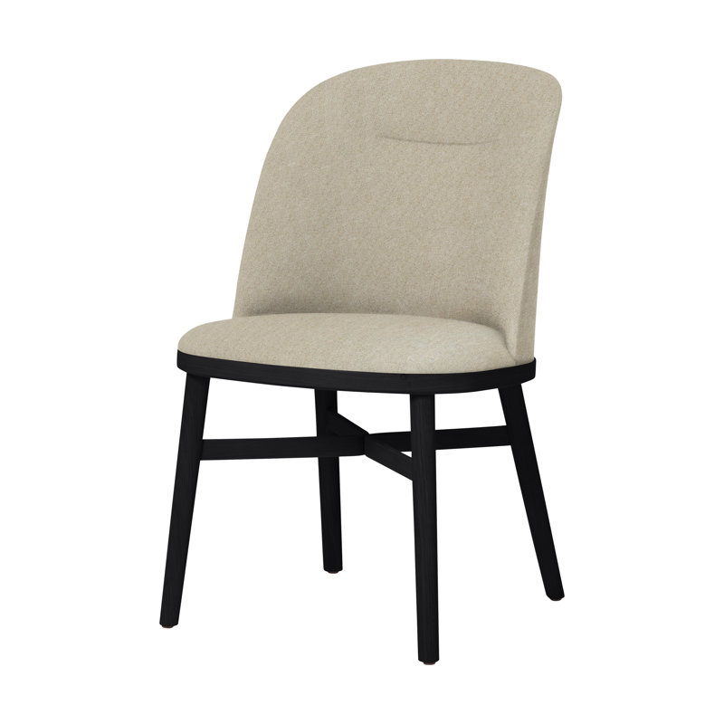 Bund 18'' H Upholstered Dining Chair, Onyx Oak, Main Line Flax MLF20
