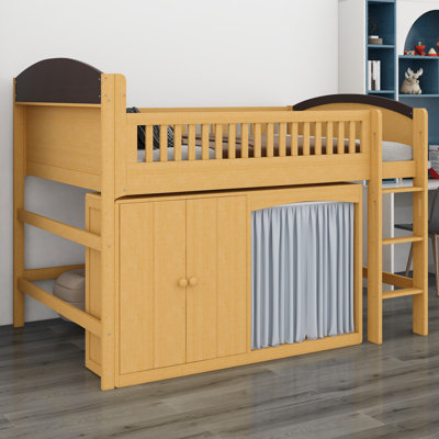 Lit mezzanine avec garde-robe, armoire de rangement