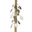 Table d'appoint ronde en fer 11,8 x 11,8 x 28,3 po avec accents floraux dorés et blancs et base en ciment (table basse incluse)