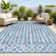 Wiese Bohemian Geometric Blue/Ivory Indoor/Outdoor Rug