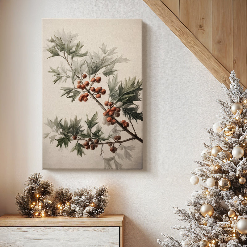 Golden Snow at Eve - Toile tendue avec châssis de qualité supérieure, H 48 po x l 32 po