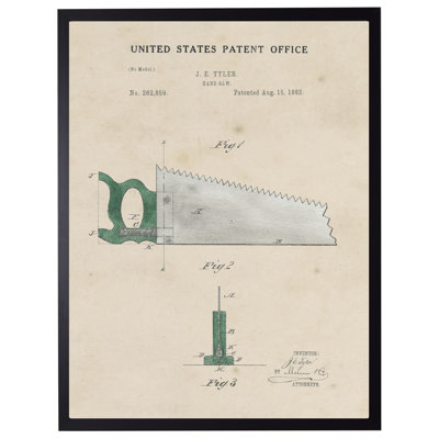 Handsaw Patent in Black Frame