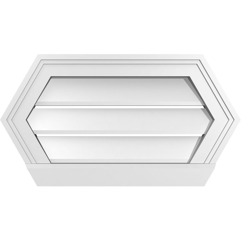 Évent horizontal fonctionnel à pignon en uréthane à surface horizontale Signature, H 12 po x l 22 po x P 2 po