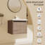 Meuble-lavabo mural simple 23,63 po avec plateau en résine Haisten-1756217436