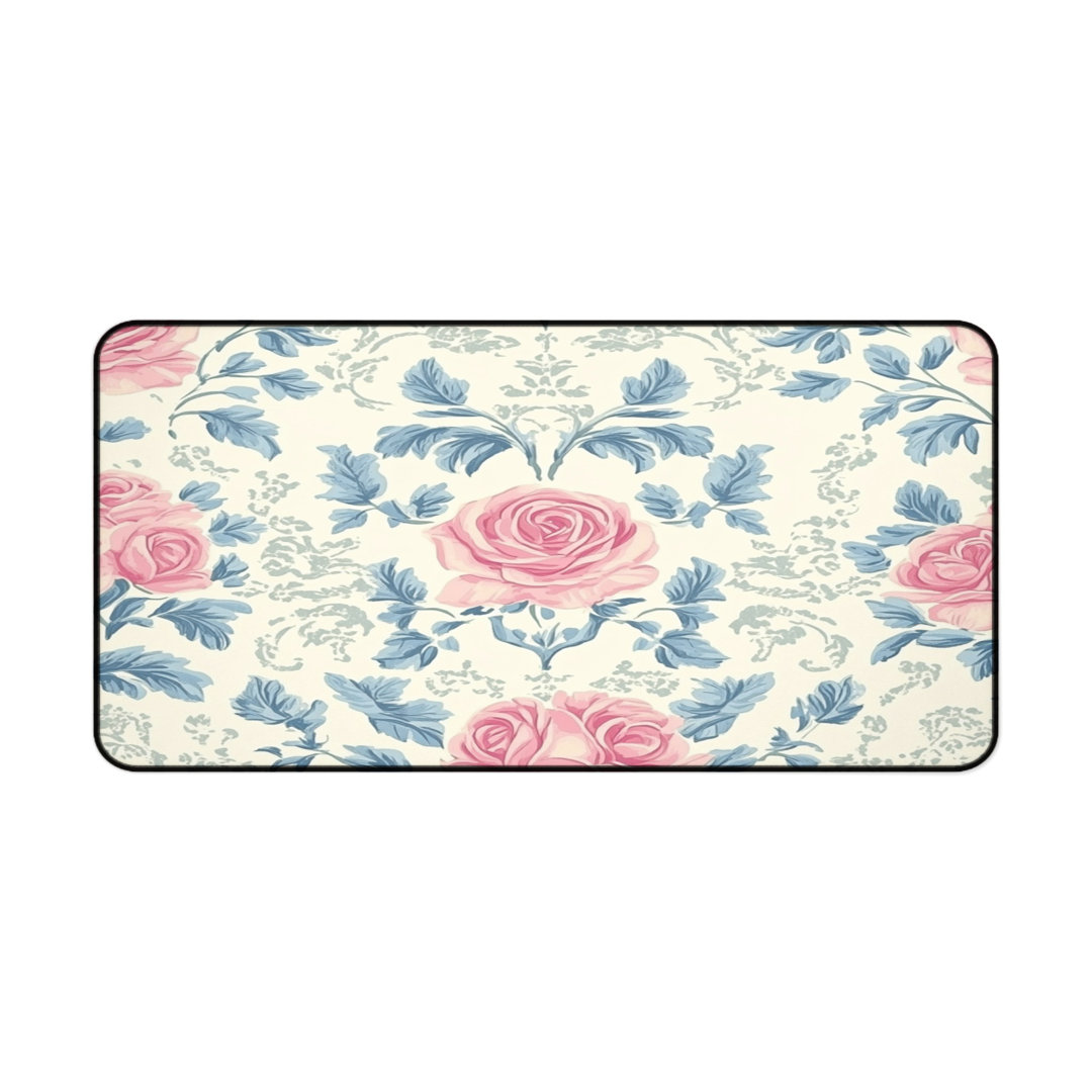 Vintage Rose Floral Desk Mat