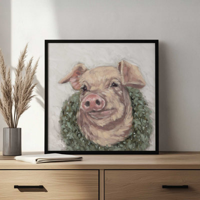 Peanut the Pig by Sara G. Designs Art Print