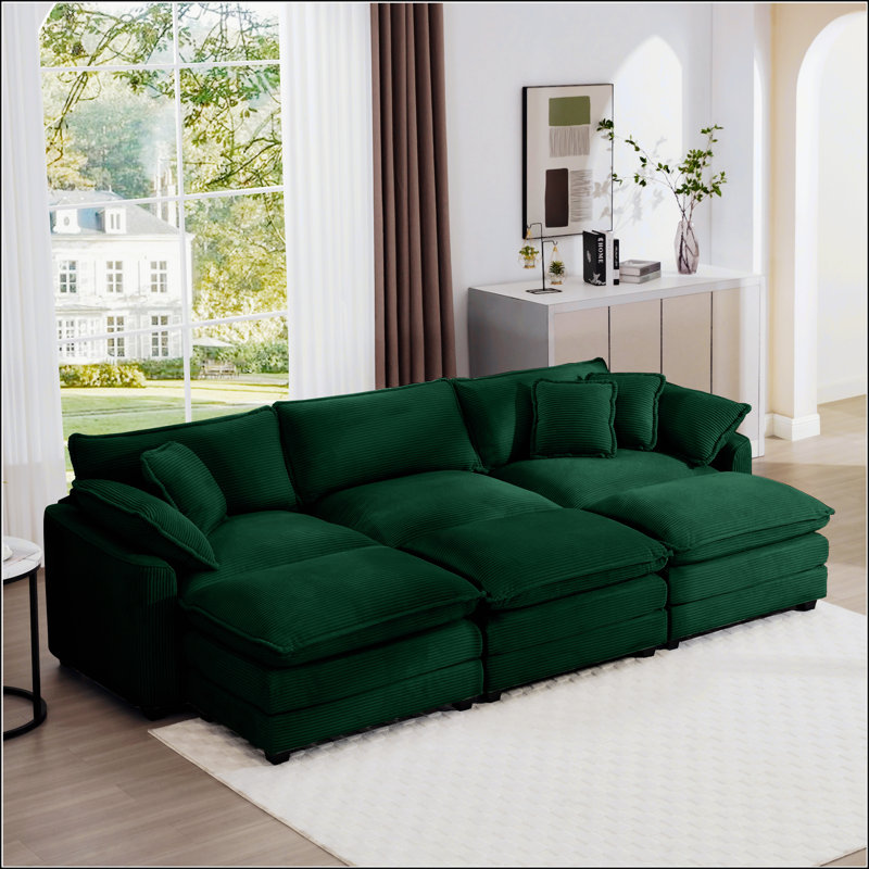 Oversized Modular Cushion Sofa, Green