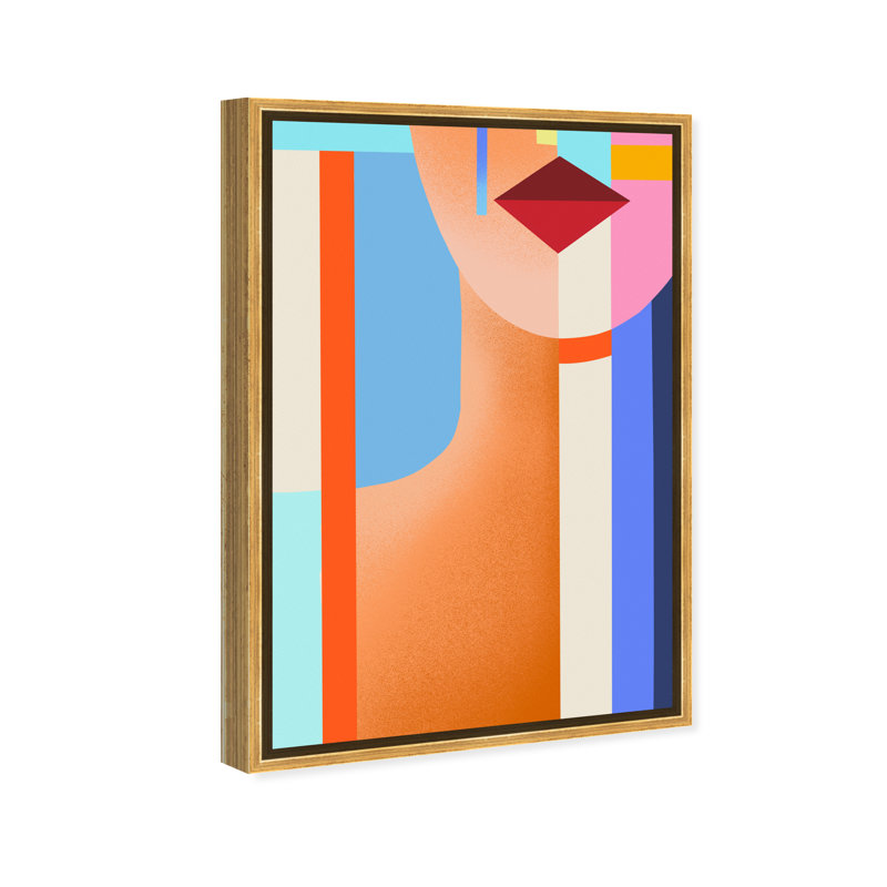 Abstract Shaped Lady III Print, Gold Framed, 45" H x 30" W