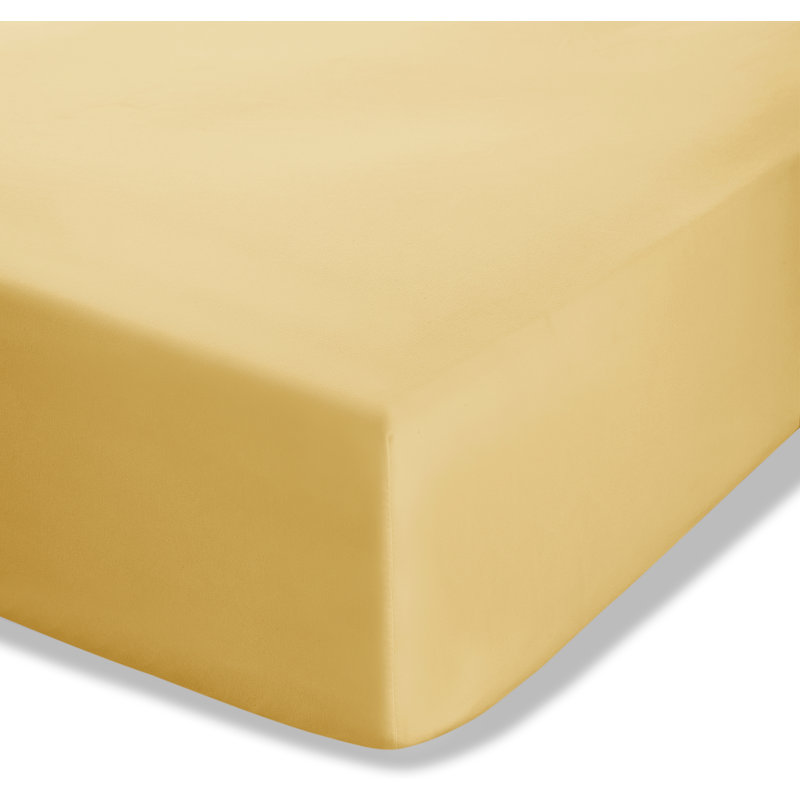 Easy Iron Percale Extra Deep Fitted Sheet, Super King (6'), Yellow