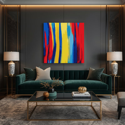 «Abstract Color Field 60», art mural sur toile brune