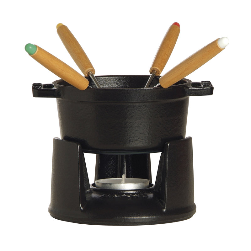 STAUB Cast Iron Fondue Set 0.25L, Black
