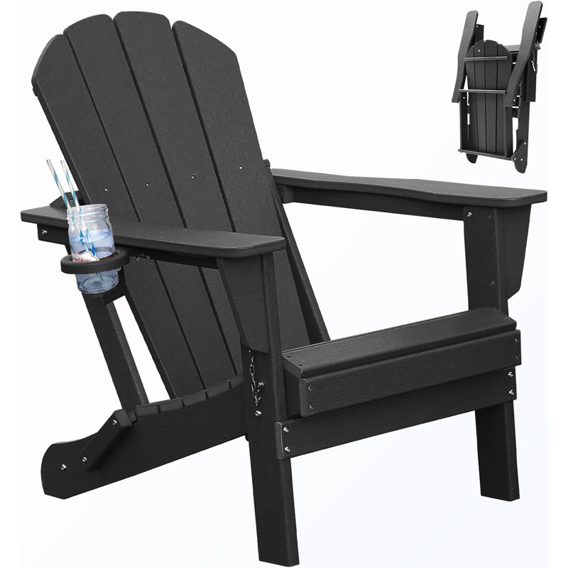 Chaises Adirondack pliantes pour l'extérieur, Noir