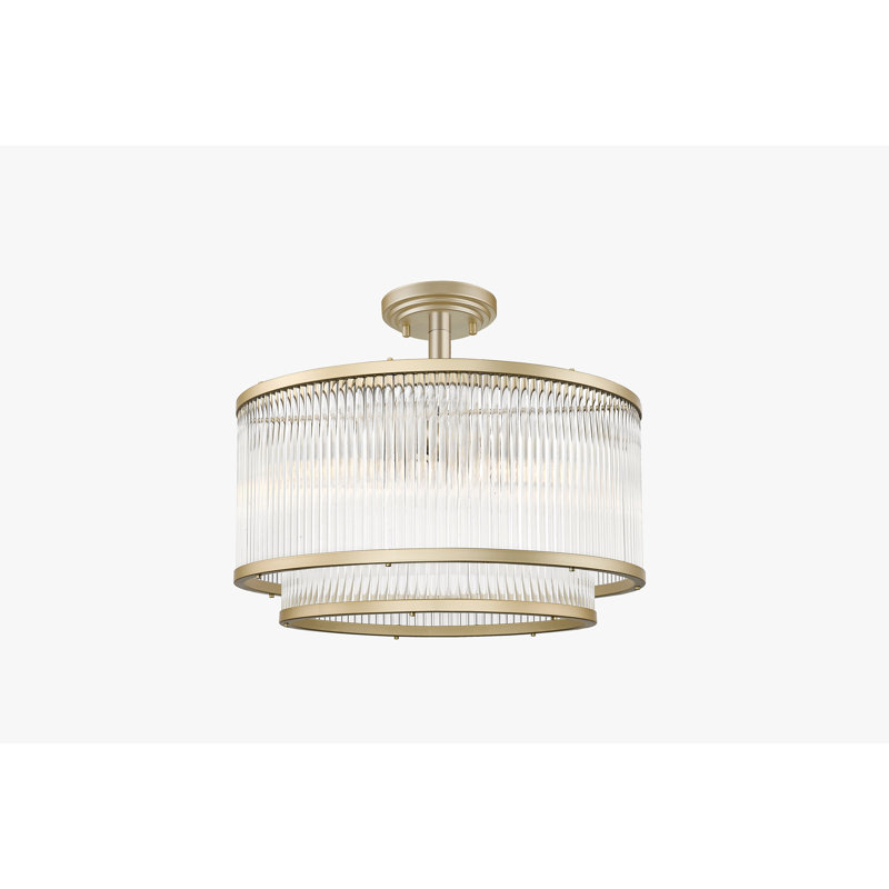 Indelicato Semi Flush Mount, Matt Gold