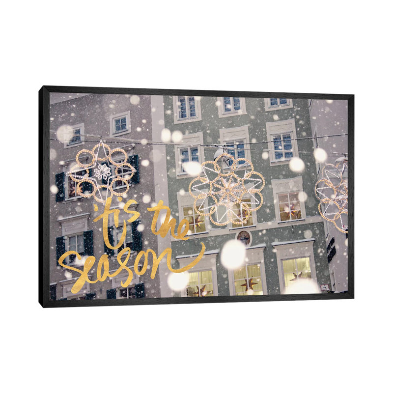 Tis The Season by Anna Coppel - Floater Frame Print on Canvas, Black