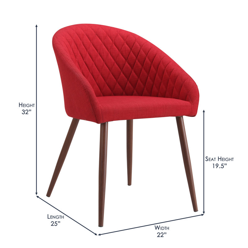 Fauteuil en tissu Clarklake, Rouge