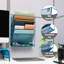  Rangement vertical à 5 niveaux, organiseur de bureau, fixation murale, bureau, filet métallique, L 12,75 po x l 4 po x H 16 po-1683266564