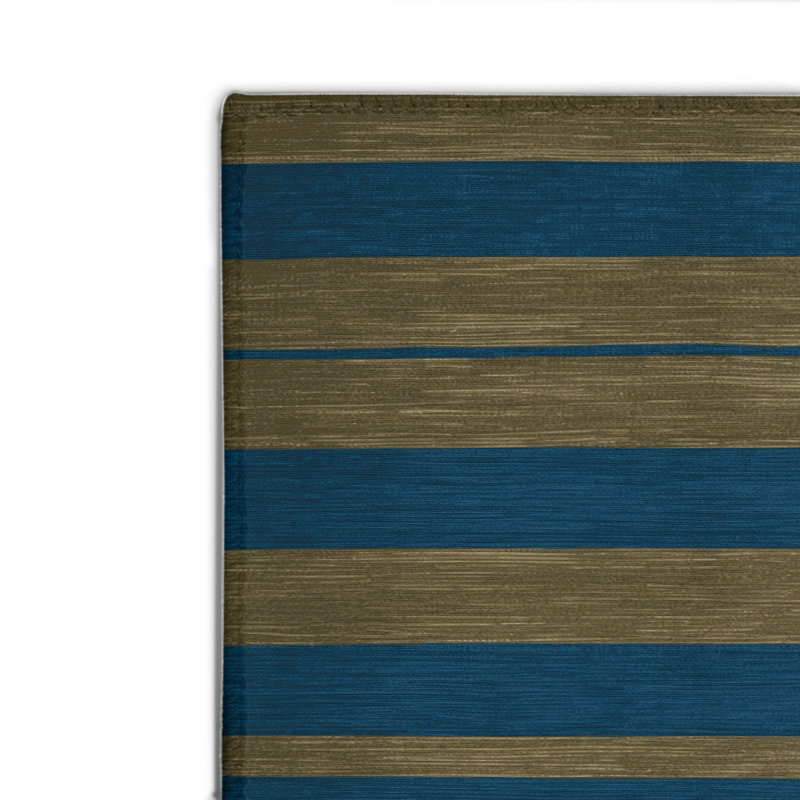 Tapis intérieur / extérieur bleu HorizontalStripes, Rectangulaire 2 pi x 3 pi