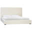 Fabio White Linen Upholstered Panel Platform Bed, Queen-81297024