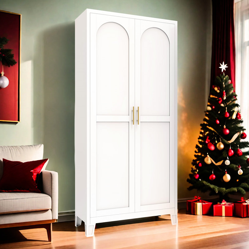Armoire en acier, portes, étagères réglables, rangement pour documents de bureau de 70,24 po de hauteur, 2 tablettes blanches de couleur rouille