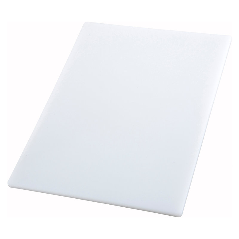 Winco Heavy-Duty Plastic Cutting Board, 18" X 24" X 1/2", White, White, 18" W x 24" L