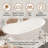 Crescent 67.13"x 29.53" Solid Surface Stone Freestanding Soaking Bathtub