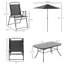 Ensemble de salle à manger rectangulaire pour 6 personnes 55 "avec parasol Jovannie-676074483