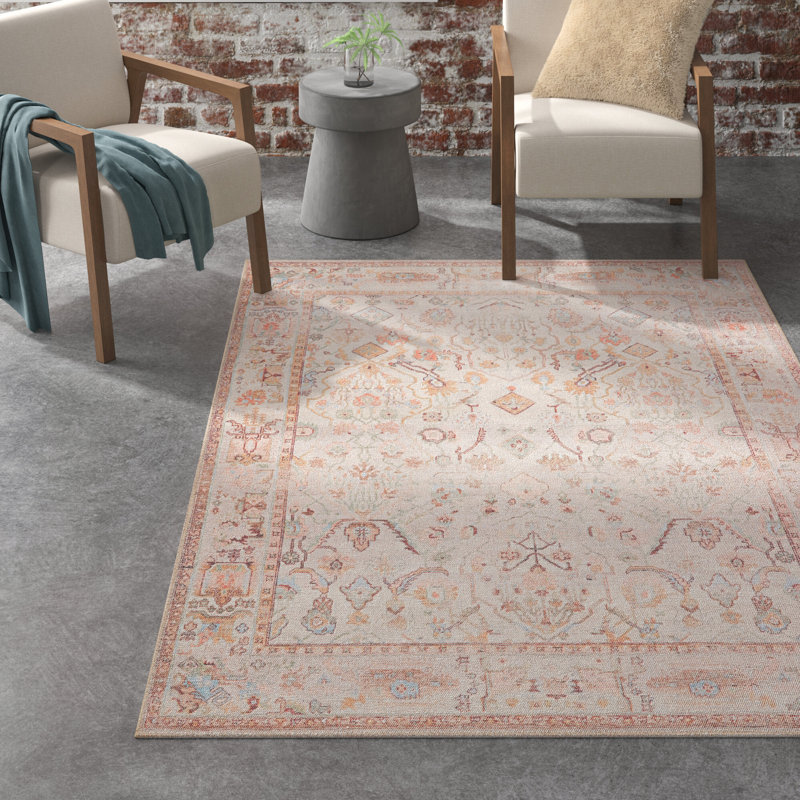 Kindred Avin KND11 Oriental Ivory/Multicolor Area Rug (5'X7'6"), Rectangle 5' x 7'6"