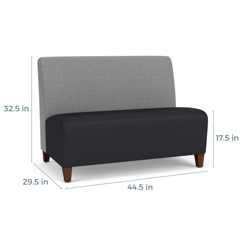 Causeuse sans accoudoirs Ravenna, Bois de noyer, Gris Chambray / noir Patriot Plus