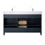 Meuble-lavabo autoportant à double cuve 60 po avec plateau en marbre Caldwell-107663176-107663177-107663181