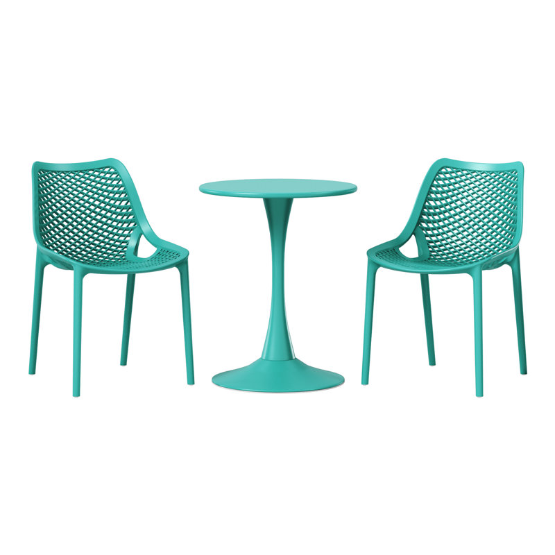 Ensemble repas extérieur 2 personnes, H 28,5 po x l 23,5 po x P 23,5 po, Sarcelle, 2