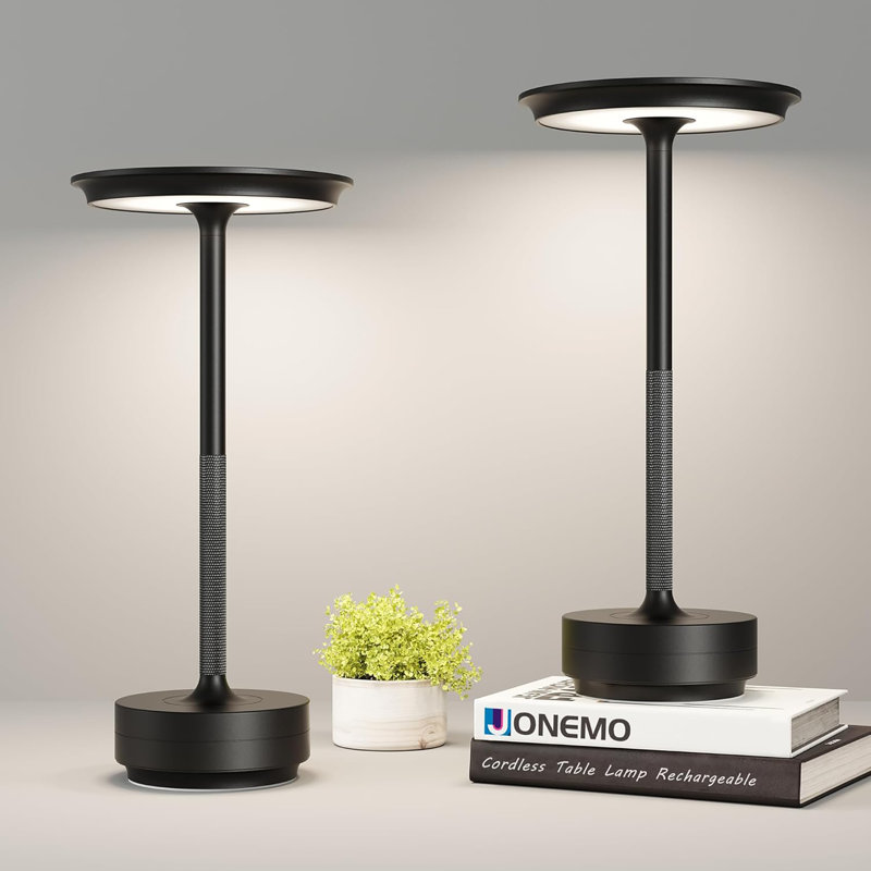 2 Pack Cordless Table Lamp, LED Rechargeable Table Light With 3 Temp Settings, Stepless Dimming, 5000Mah Battery, USB-C, Memory, Aluminum Alloy, For Home, Patio, Restaurant, Outdoor