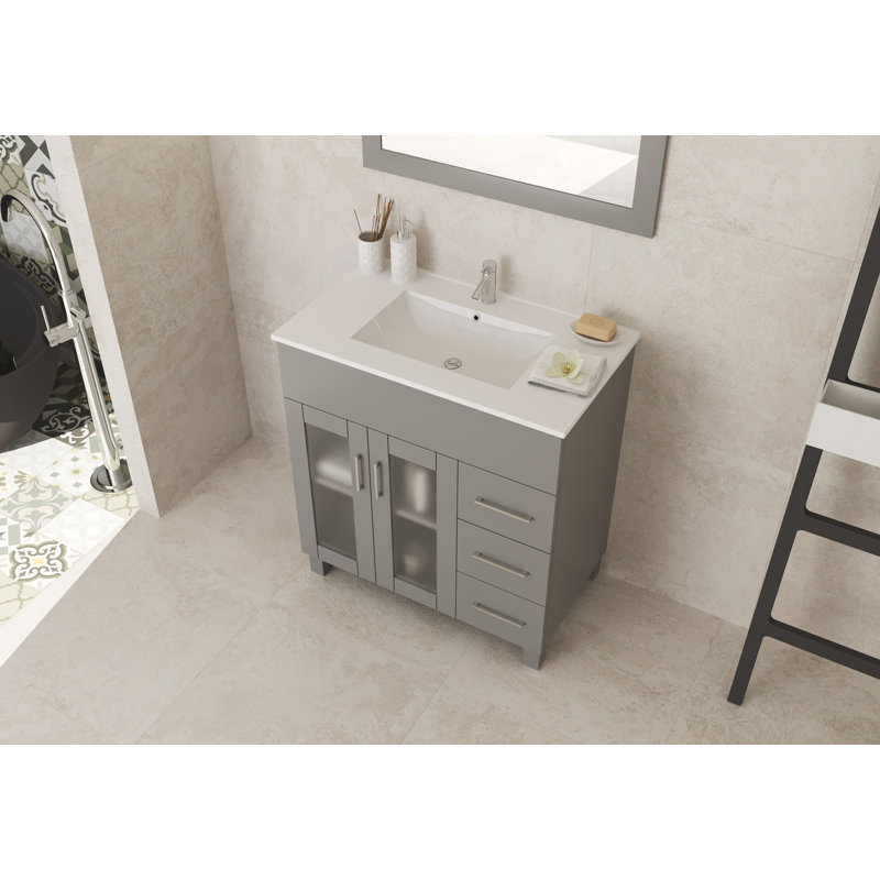 Ensemble de meuble-lavabo simple 32 po Keiwan, Gris