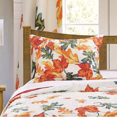 Greenland Home Fasions Falling Leaves Multi Standard Sham, 20x26