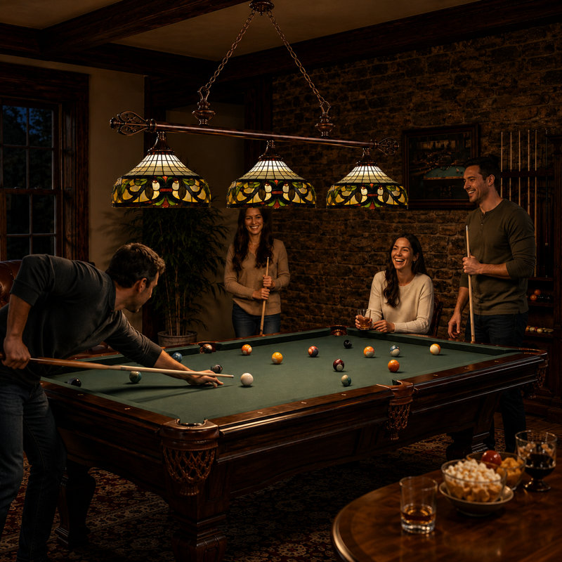 Bowdon 3 - Light Pool Table Linear Pendant By RAM Game Room
