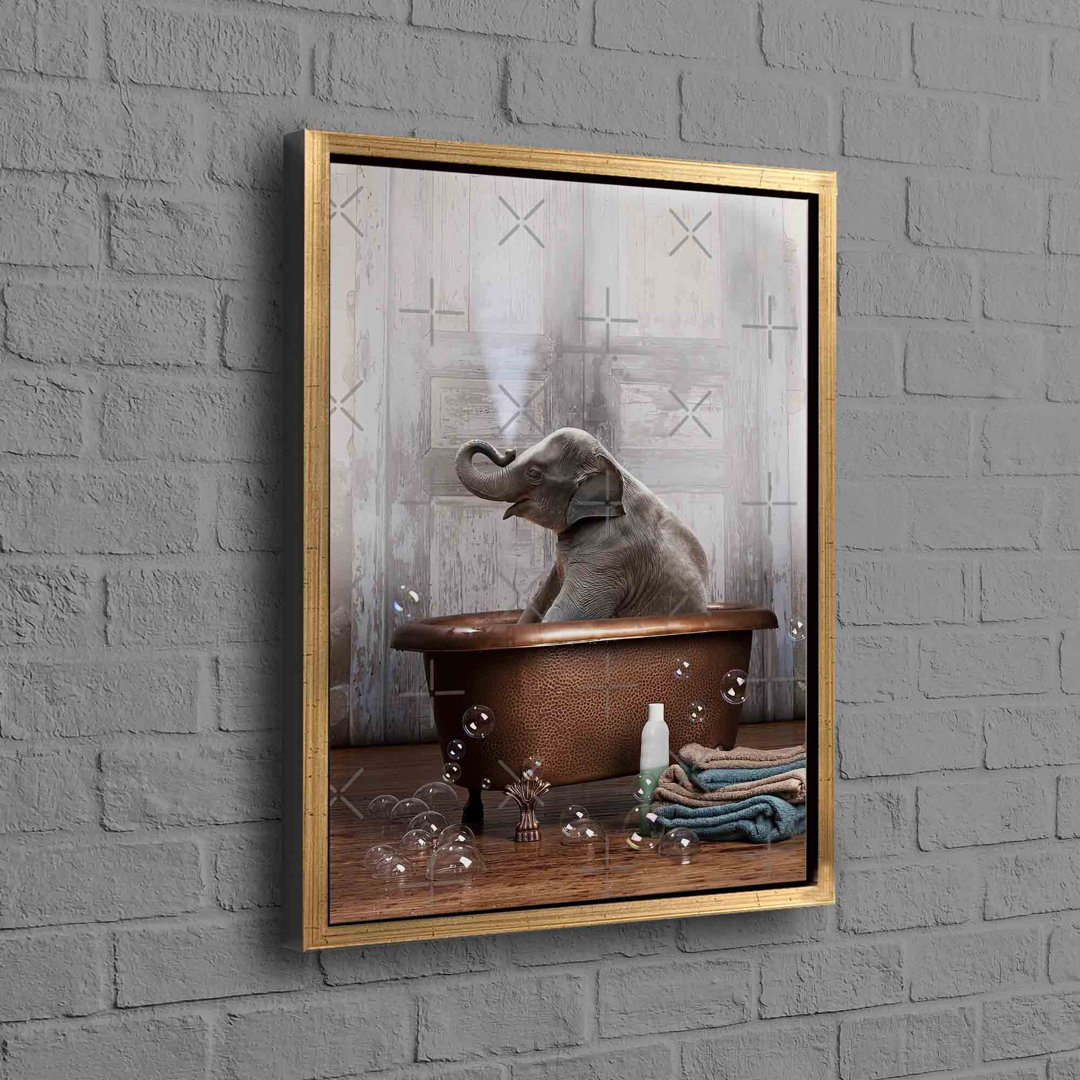 Charming Elephant Bath Time Wall Art For A Fun And Whimsical Touch To Your Bathroom Decor Made With Premium Quality Canvas