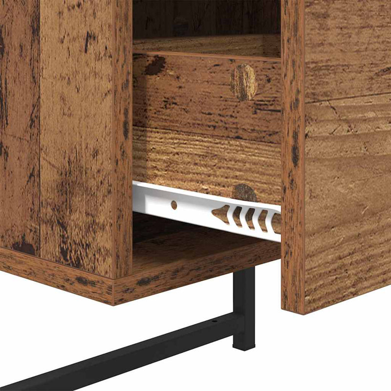 35cm W Manufactured Wood Bedside Table, Old Wood