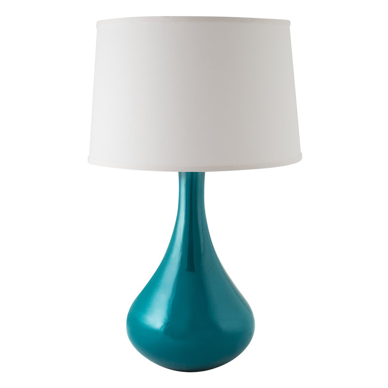 Erardo Ceramic Table Lamp, Gloss Ocean