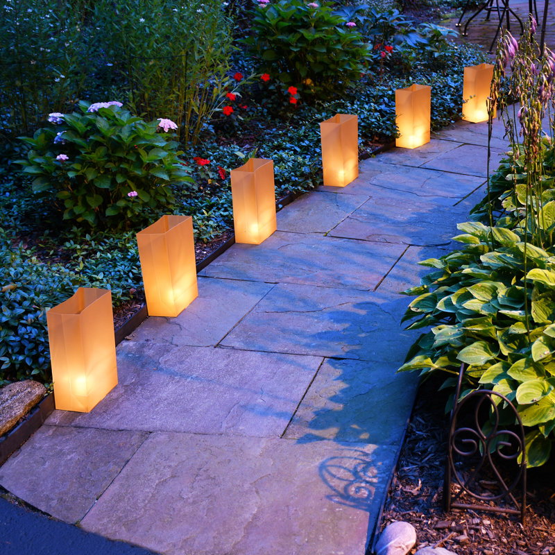 Battery-Operated LED Luminaria Kit - Tan (12ct), Yellow
