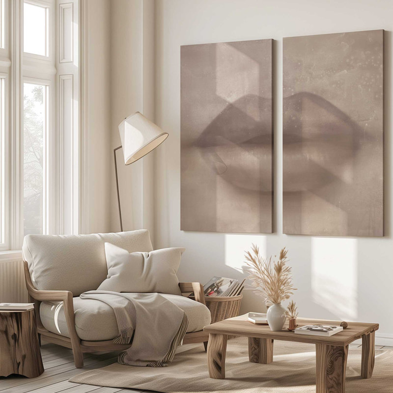 Baiser chuchoté brun | Impression sur toile 2 panneaux, H 48 po x l 48 po