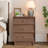 3 Drawers Nightstands Set With Charging Station, Mid Century Modern Bedside Table For Bedroom, 19'' Wide Wooden End Tables, Walnut (Set of 2)-1340472983-1326025595