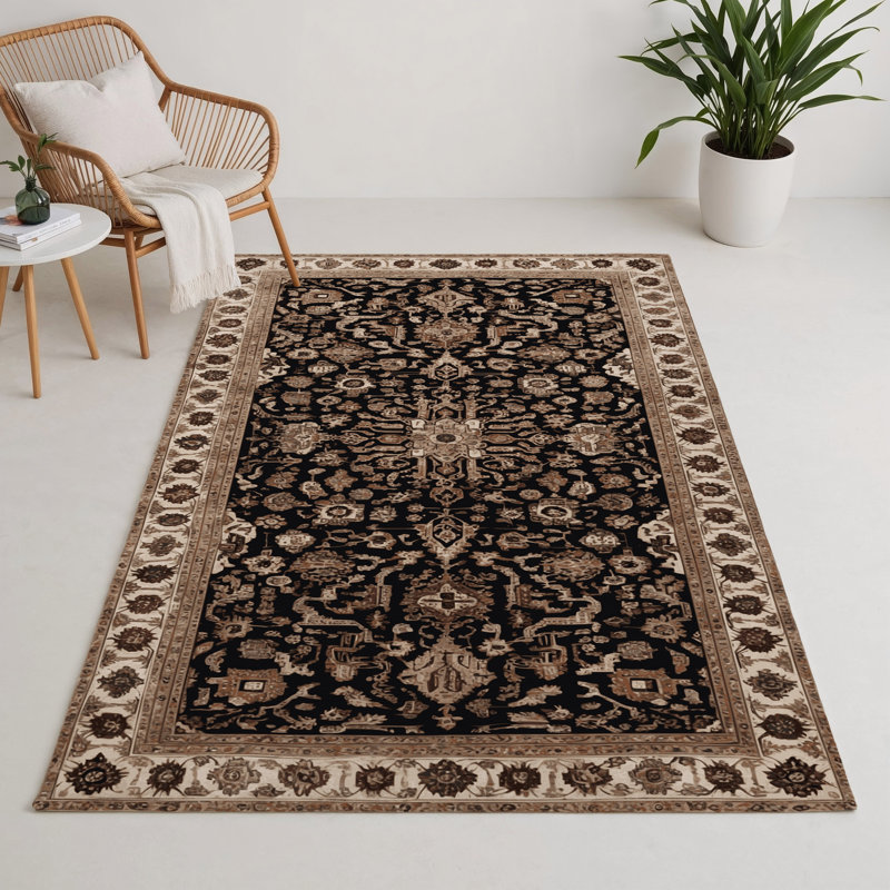 Turkish Brown Indoor and Outdoor Area Rug, Rectangle 9' x 12'