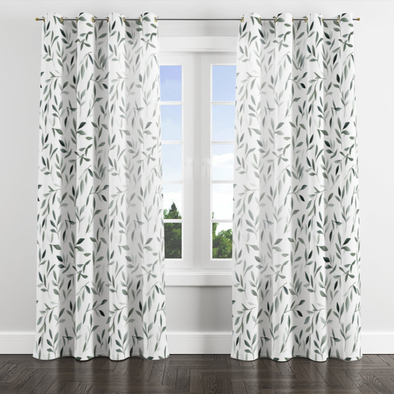 Rideau obscurcissant Floral Room, L 52 po x L 84 po, Œillets dorés
