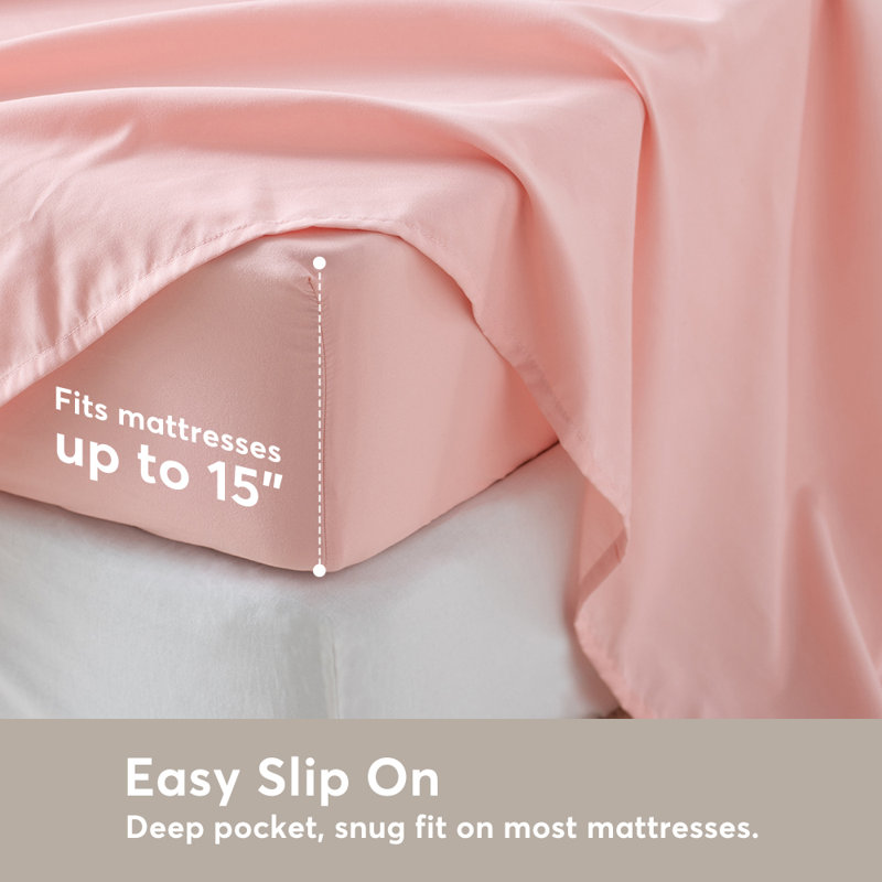 Ensemble de draps en microfibre Kasentex 1800, Ensemble de draps pour grand lit avec 3 pièces su