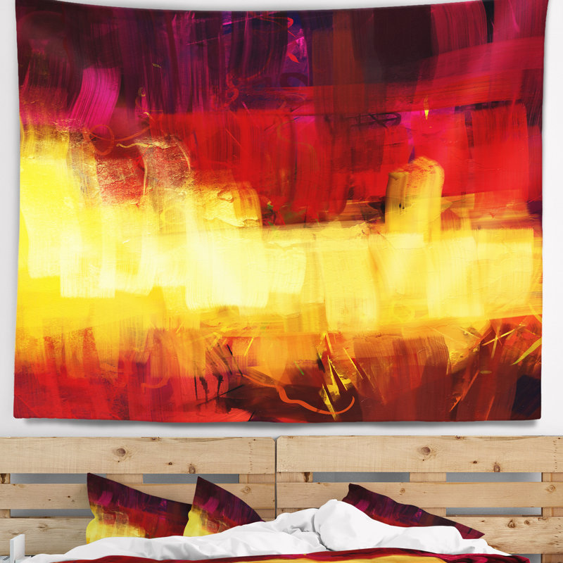 Tapisserie d'art abstrait numérique d'effet texturé, H 32 po x l 39 po