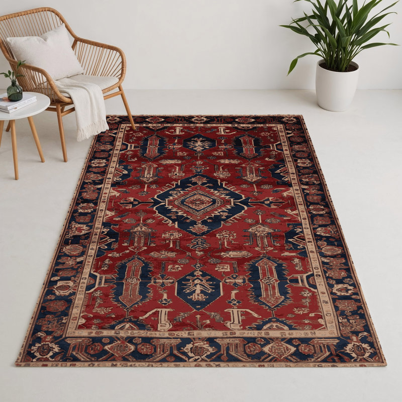 Tapis d'intérieur et d'extérieur brun Persian, Rectangle 5 pi x 7 pi
