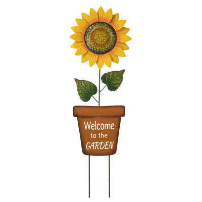 Piquet de jardin en métal tournesol