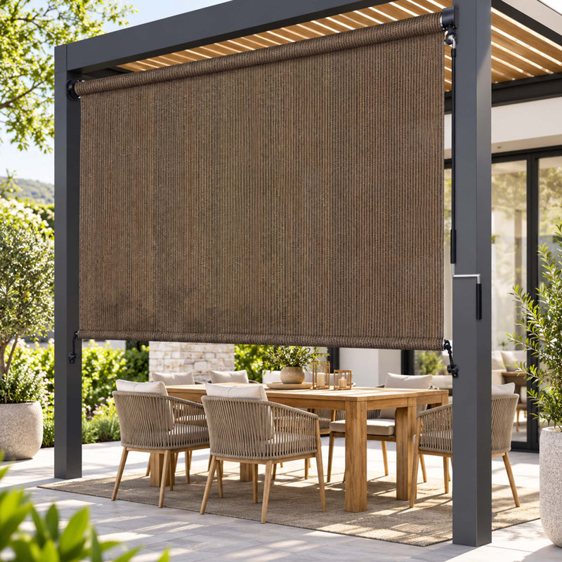 Store enrouleur extérieur sans fil 8' x 8' pour patio et véranda