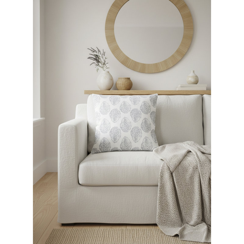 Printed Pillows Linen Geometric Accent Pillow, Gray, Square 20", Pillow Cover Only - No Insert