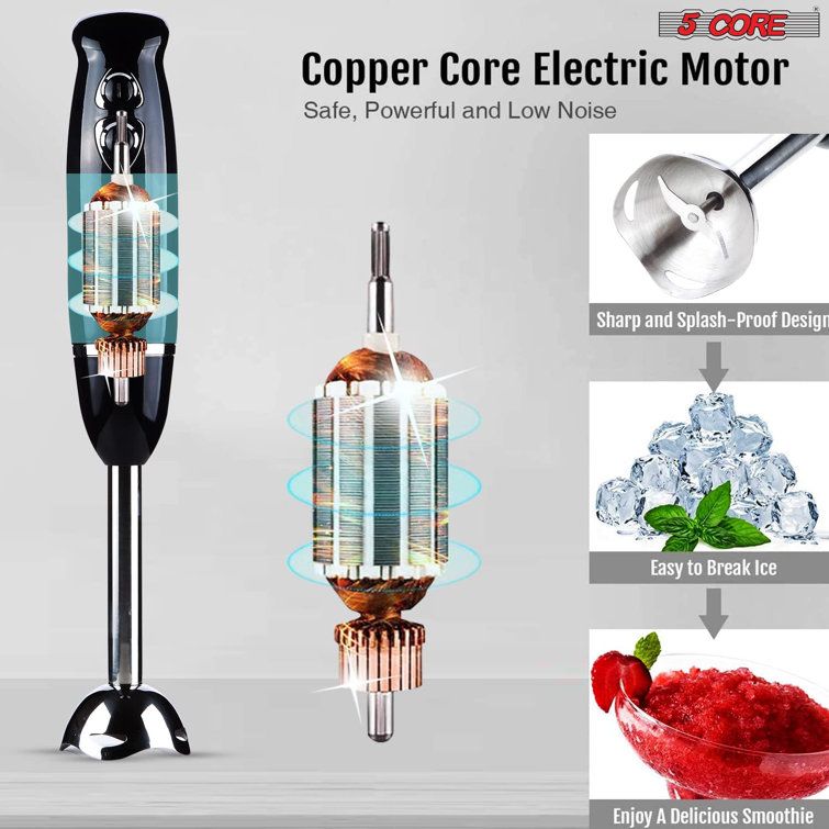 5 CORE Powerful Immersion Blender 500 Watt Multi-Purpose Hand Blender Heavy  Duty Copper Motor
