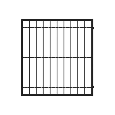 6.25 ft. H x 71 in. W Estate Gloss Black Steel Gate